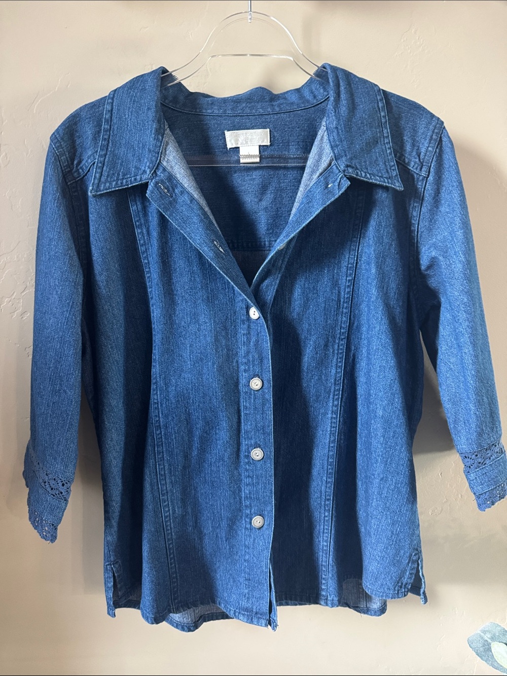 Christopher & Banks Blue Denim Button-Down Shirt